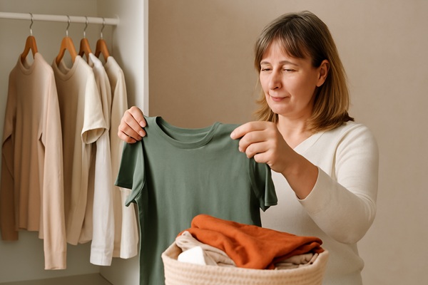 服の断捨離を検討してる中年女性